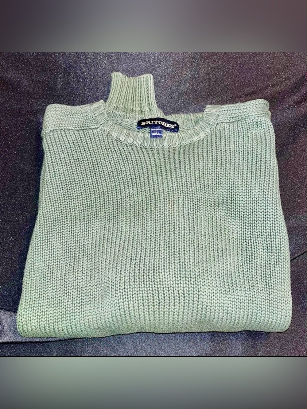 Britches Heavy Cotton Knit Sweater Mens L Green Gorpcore Dark Academia VTG HK